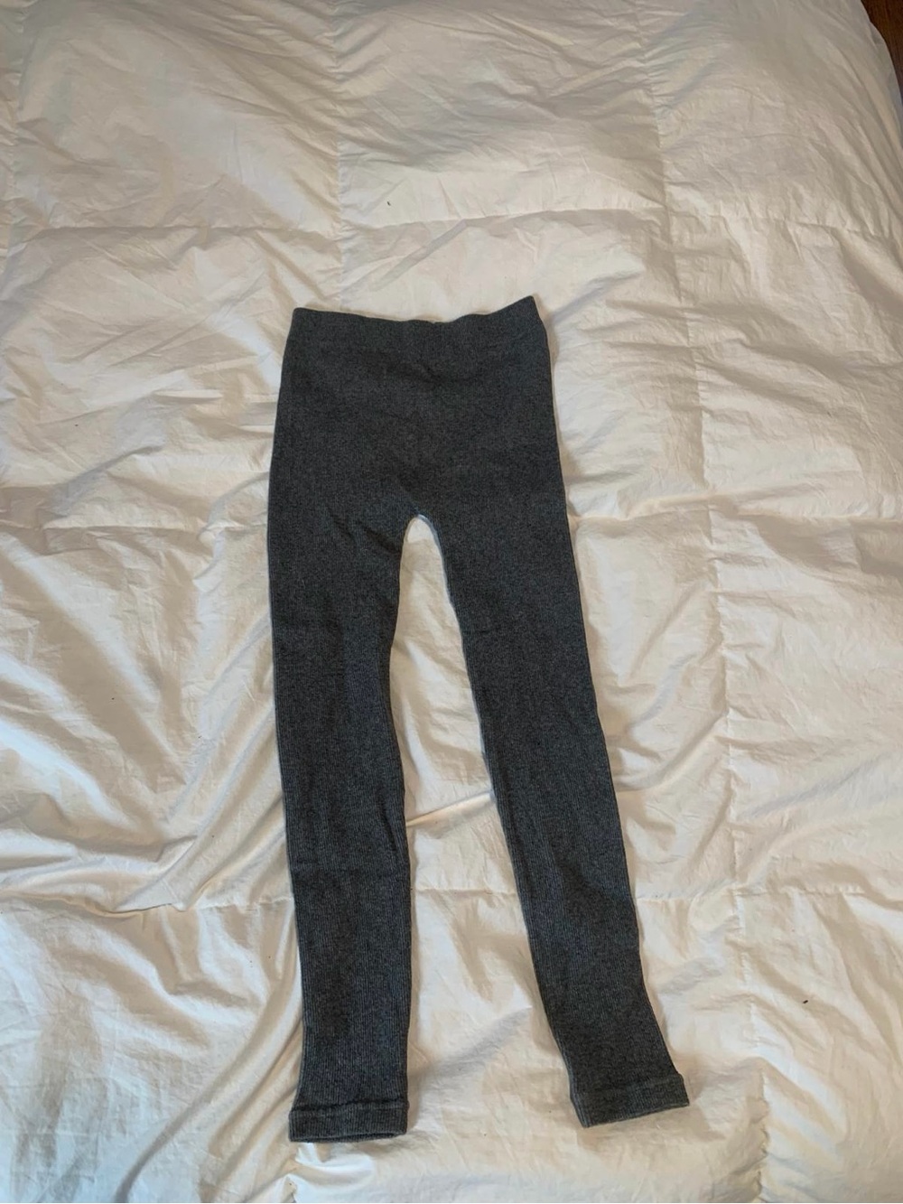 Pink Republic Dark Gray Kids Leggings - Slim Knit Bottoms